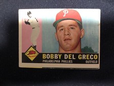 1960 TOPPS BASEBALL 486 BOBBY DEL GRECO SENI HIGH NUMBER, MISCUT FILLER