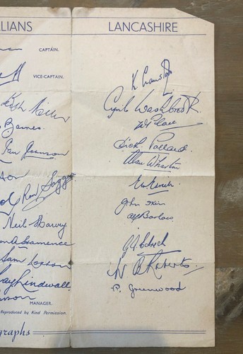 1948 AUS Invincibles Reproduction Autographs + Lancashire & Yorkshire Cricket - Picture 5 of 6