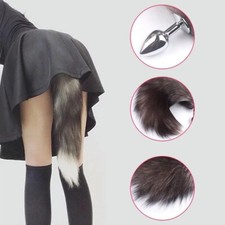 Fox Tail Plugs Stainles Steel Back Plugs Stopper Binding Women Couples
