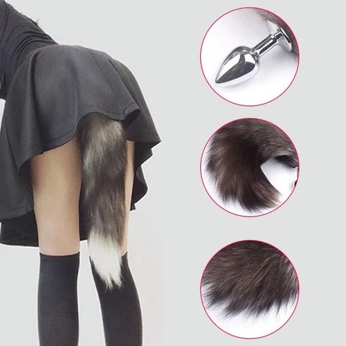 2023 Hot Women Faux Fox Tail Plug Anal Butt Stopper Stainless Steel Adult Toy UK - Picture 13 of 40