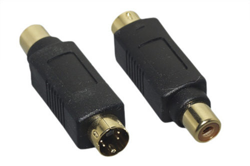 S-Video / RCA Male Female M/M M/F F/F Adapter Gender Gold Connector Mini DIN-4 - Picture 3 of 5