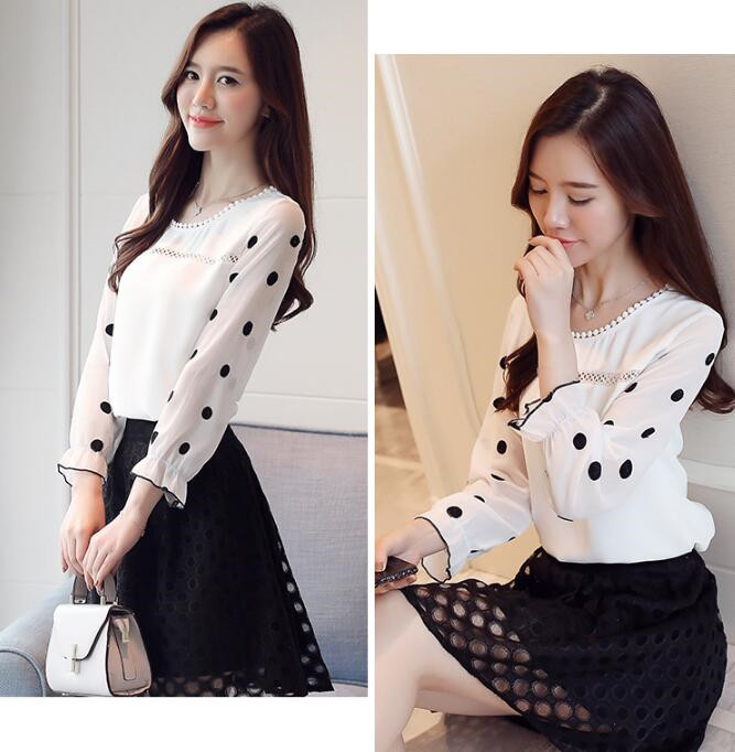 polka dot chiffon top