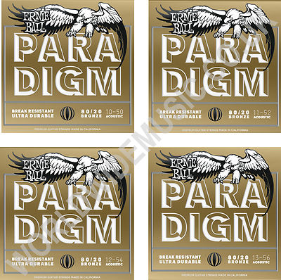 Ernie Ball Paradigm 80/20 Bronze Akustikgitarrensaiten - Auswahl aus 4 Stärken.