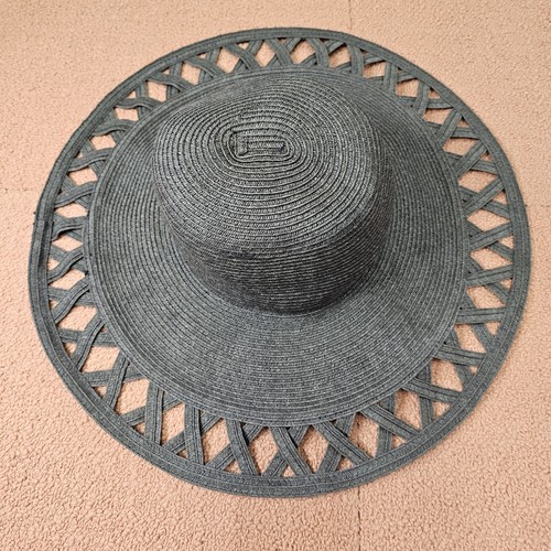 San Diego Hat Company Beach Cap Paper Polyester Straw Sun Black e4 - Picture 2 of 10