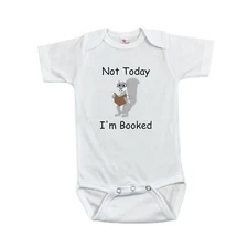 Not Today I'm Booked Baby Bodysuit - Laughing Giraffe - Size 18-24 M - Book Pun