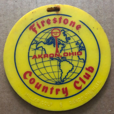 Vintage GOLF BAG TAG Firestone Country Club Akron Oh Bobby Nichols Professional