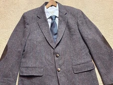 American Craftsman USA Tweed Wool Elbow Patch Blazer Sport Coat Suit Jacket 42R