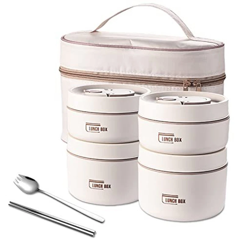 Thermal Lunch Box, Stackable Metal Stainless Steel Hot Food Bento