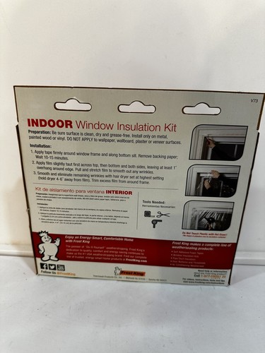 FROST KING V73 3 pack Window Insulation Kit 42"X62" For Standard Window OPEN BOX - Picture 2 of 2