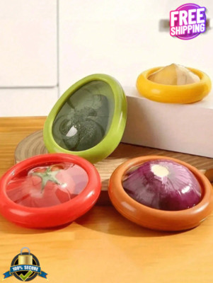 4PCS Fresh Keeping Box Set for Fruits & Vegetables, Reusable Refrigerator Storag