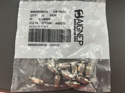10 Stück Lebensmittelqualität Hochtemperatur Metrisch Steckverschraubungen Stecker 1/8 10/32