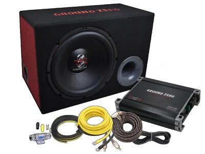 Ground Zero Basspaket Subwoofer Verstärker Set Kabelset Komplettset 30cm