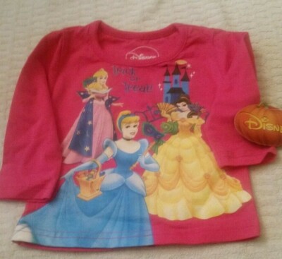 DISNEY PRINCESS CINDERELLA BELLE TRICK OR TREAT T SHIRT 12 MONTH HALOWEEN 2009 