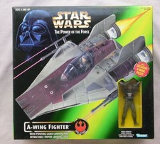 A-WING FIGHTER W EXCLUSIVE PILOT Star Wars Power Of The Force KENNER 1997