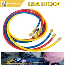 3X 29986 Plus II 1/4" Hose with Compact Ball Valve End Refrigerant Charging Hose