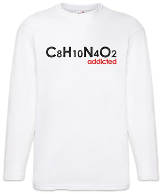 Caffeine Addicted Herren Langarm T-Shirt Formel Coffee Fun Kaffee Koffein