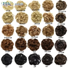 US Curly Hair Bun Ponytail Scrunchie Messy Updo Hair Extension Natural HairPiece