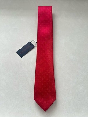 Louis Vuitton Men's Monogram Tie Red Slim Full Packaging
