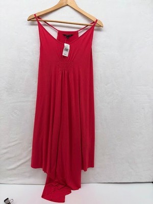 Felicity and Coco Luna Dress SZ Small Pink  Racerback Knit Asymmetrical Hem NWT