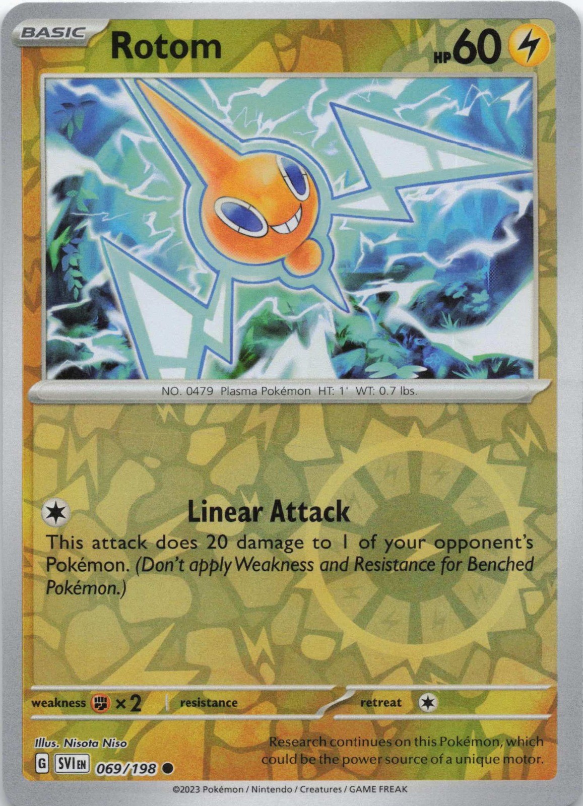 Rotom 069/198 SV01: Scarlet & Violet Base Set Reverse Holo NM Pokemon TCG