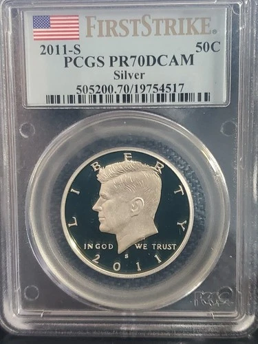 2011 S PCGS PR70DCAM SILVER PROOF KENNEDY HALF DOLLAR  First Strike!