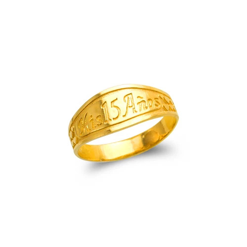 NEW 14K YELLOW GOLD LADIES 15 ANOS FILIGREE RING