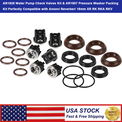 #ad For Annovi Reverberi AR1857 Pressure Washer Packing Kit Water Pump Check Valves $49.90