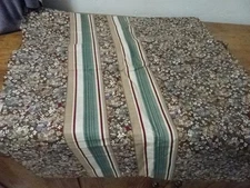 Vtg 1 2/3 yds Pattern Rights, Inc cotton fabric-Floral w/border design-brn&Blue