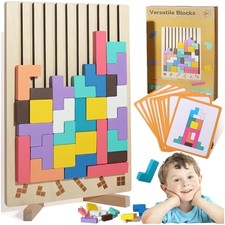 Kreatives Holz Tetris Spielzeug - Perfektes Geschenk f&uuml;r 3-6 Jahre alte Kinder