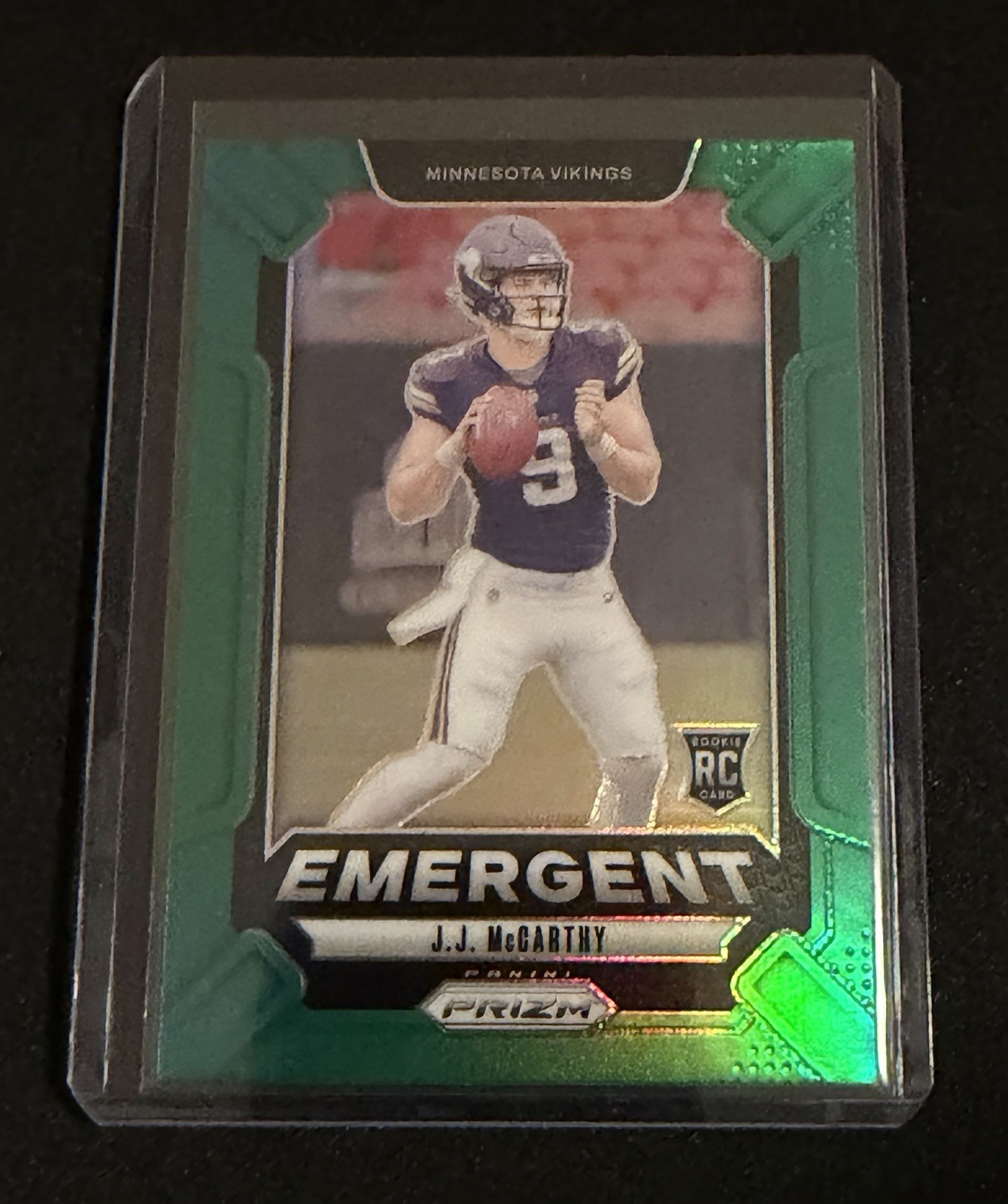 2024 Panini Prizm - Emergent J.J. McCarthy #19 Green Prizm (RC)