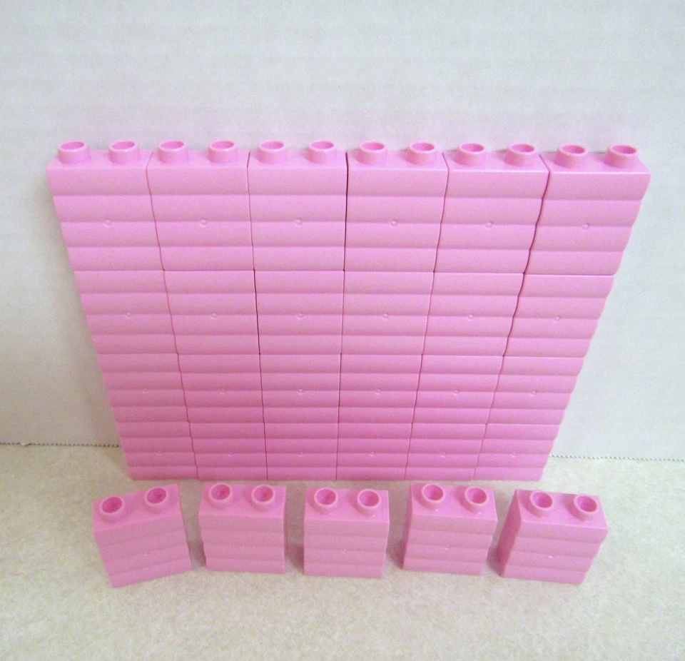Lego DUPLO House Castle 1x2x2 Pink Log Profile Bricks 29 Pieces - Image 2 of 4
