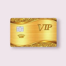 VIP Gold Card Holographic Credit Card Sticker Debit Skin Decal Cover