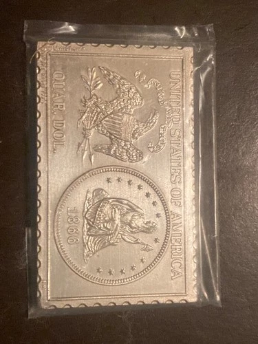 1866 Seated Liberty Quarter Numistamp Medal Coin 1975 Mort Reed