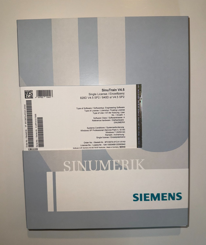 Siemens SinuTrain V4.5 for SINUMERIK Operate 828D & 840D sl SP2