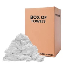 New Terry Washcloth Rags 12x12 – Absorbent Towels, White Cleaning Rags - Boxes