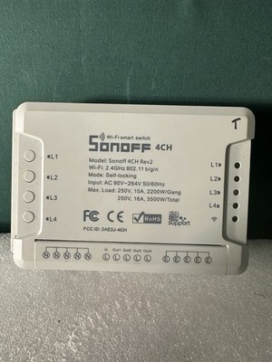 SONOFF 4CHR2 Wi Fi Smart Switch 4 Gang Relay Controller, Alexa/Google Compatible