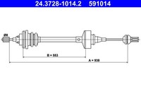 Ate Kupplungsseil Kupplungszug 24.3728-1014.2 FüR Renault Twingo 1 C063 C064