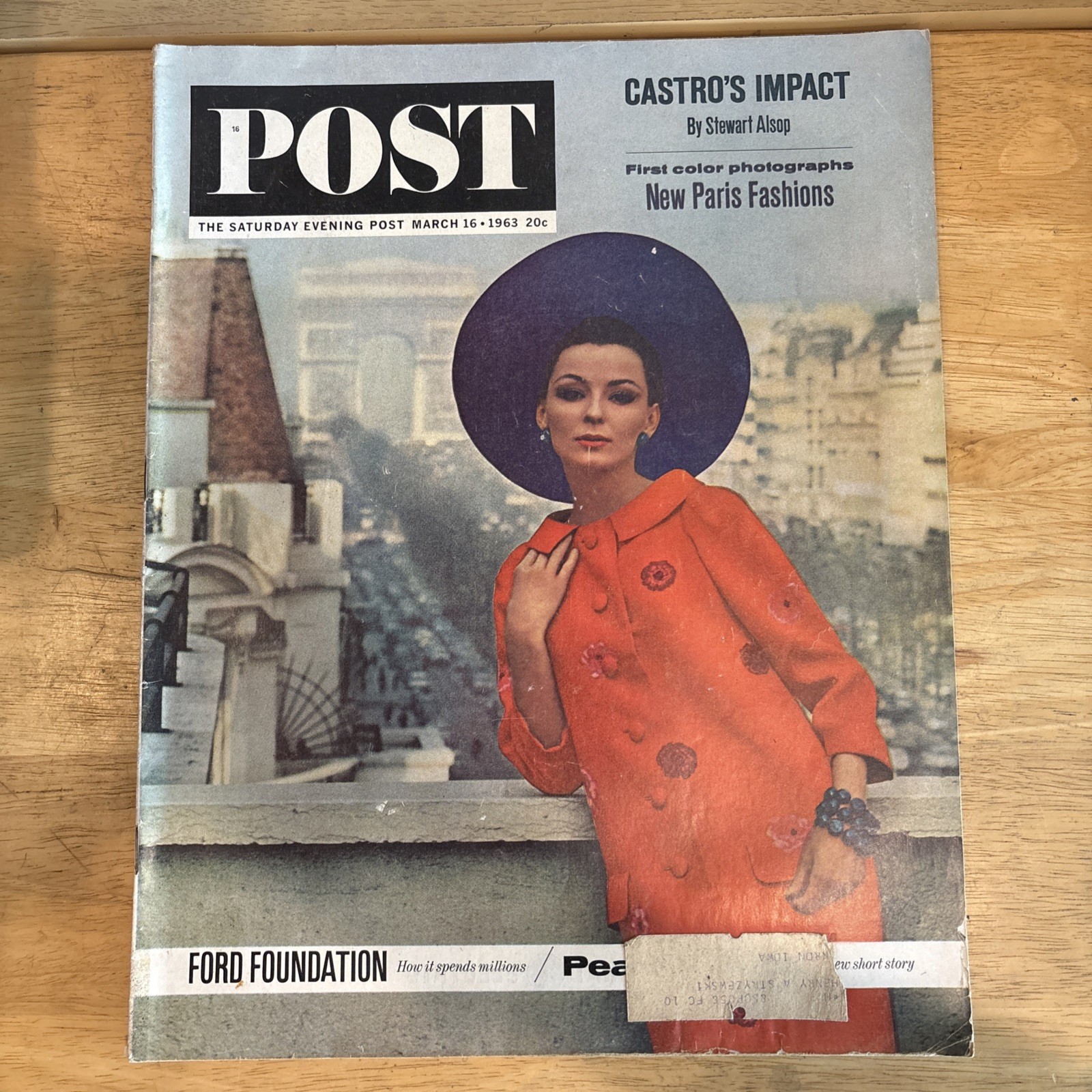Saturday Evening Post March 16, 1963 Fidel Castro - New Paris Fashions