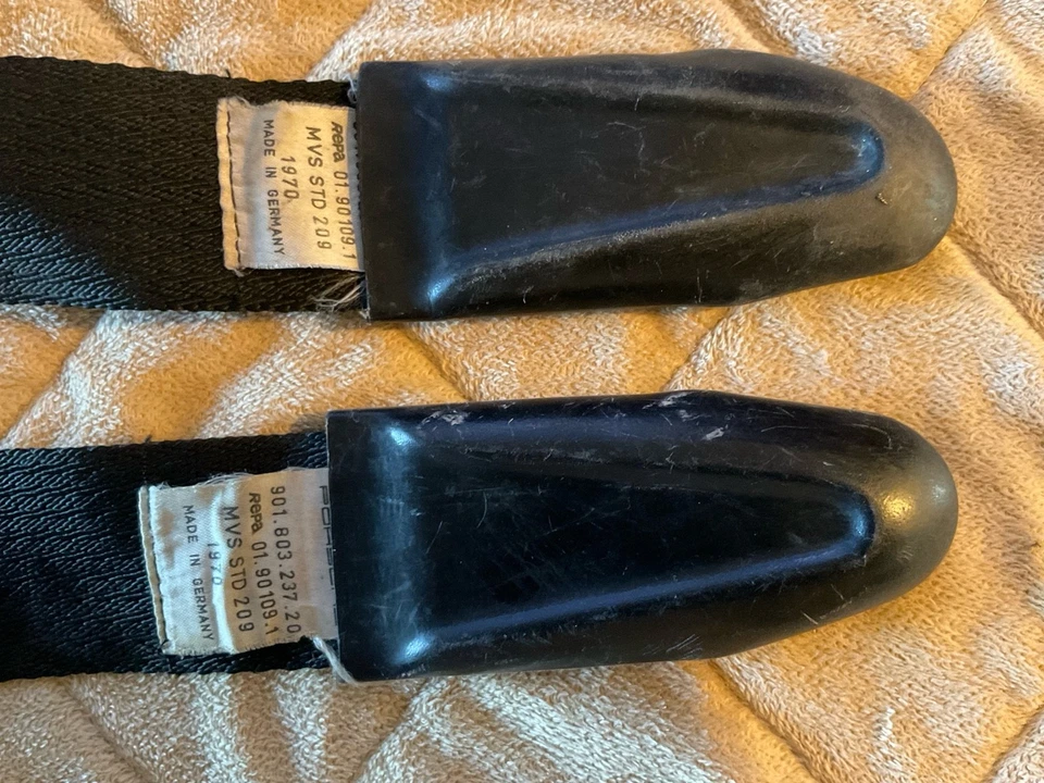 1970 Porsche REPA Lap Seat Belts Pair OEM Germany for 911 912 914 Vintage - Image 3 of 4