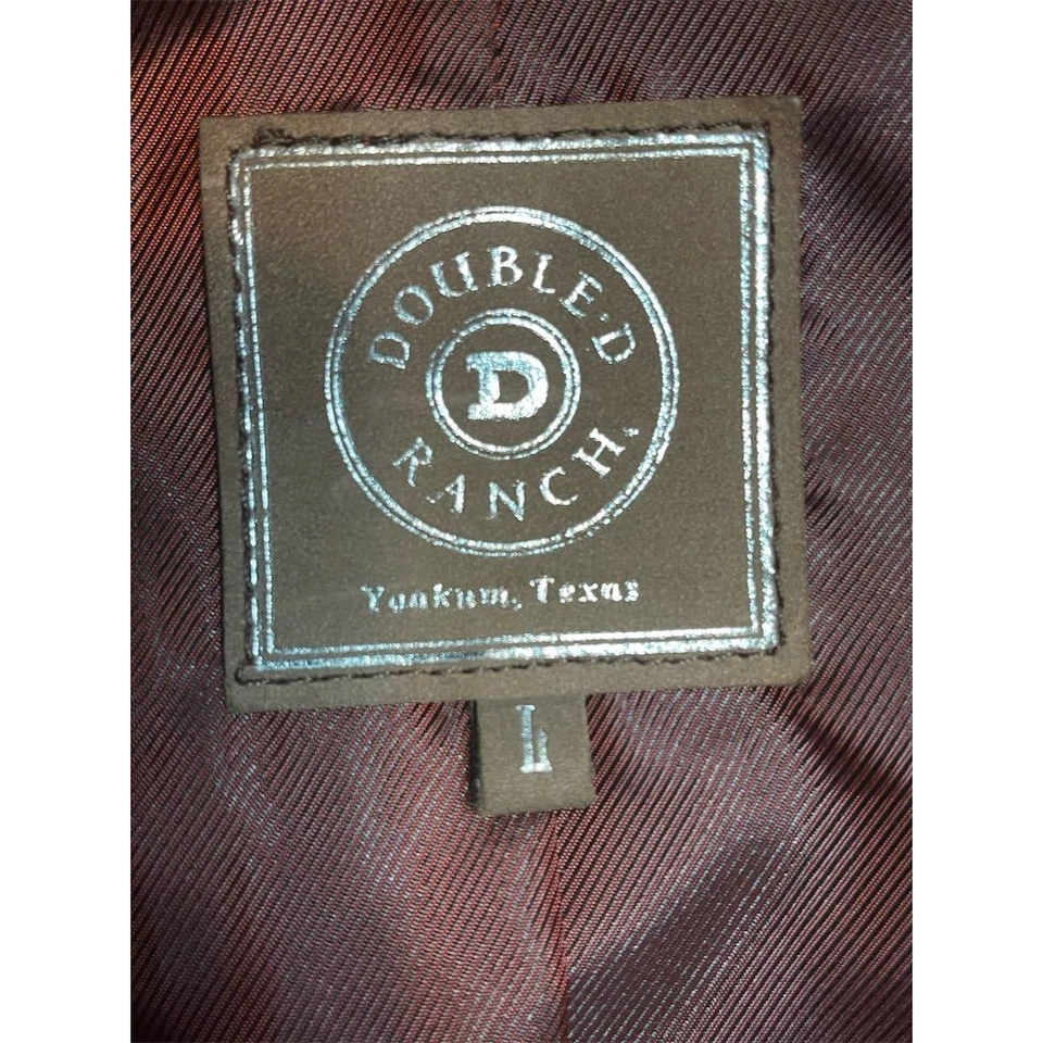 Chaqueta Double D Ranch de cuero rojo mantecoso con flecos ajustados occidentales L ver notas Foto 3 de 4