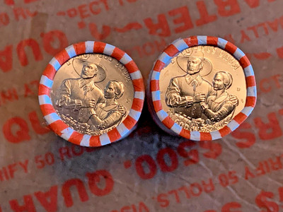 2026 P+D Rolls of Quarters  --  Mayflower Compact Uncirculated -- P D Mint set