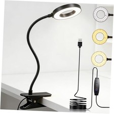 LED Clip On Book Light Desk Lamp with 3 Color Modes,10 Brightness Levels
