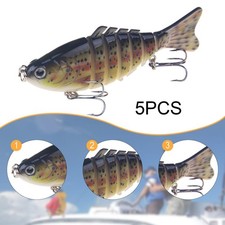 5 pezzi esche da pesca esche dure da nuoto per crappie, walleye, luccio