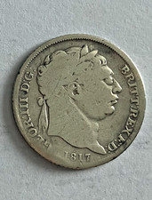 1817 George III Silver Sixpence Coin