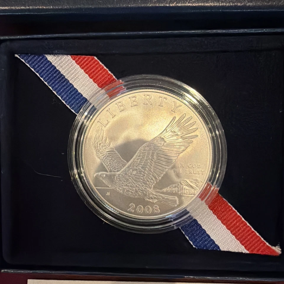 2008 P Bald Eagle Proof Silver Dollar ~ Commemorative $1 in OGP - Image 3 of 4