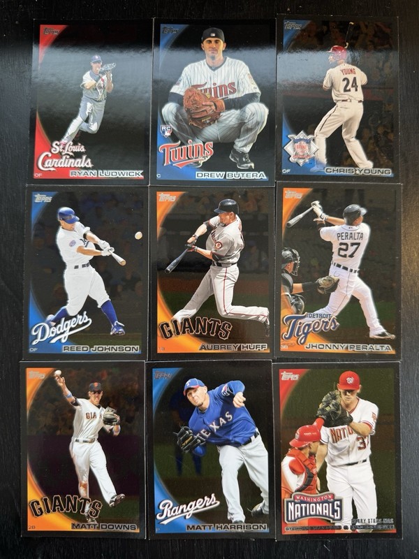 Lot Of 9 2010 Topps Wal-mart Black Background Insert Baseball Cards