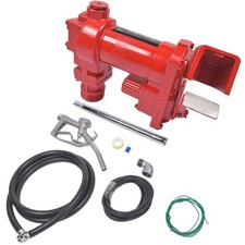 Fuel Transfer Pump w/Nozzle for Gas Diesel w/Particulate Filter 15GPM 12V Red