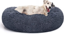 Orthopedic Donut Dog Bed - Ultra Soft  Washable 30'', Grey-Blue 