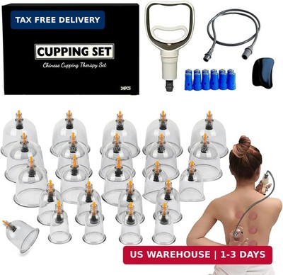 Cupluw Cupping Set, 24 Cups Cupping Kit for Massage Therapy, Chinese Cupping The