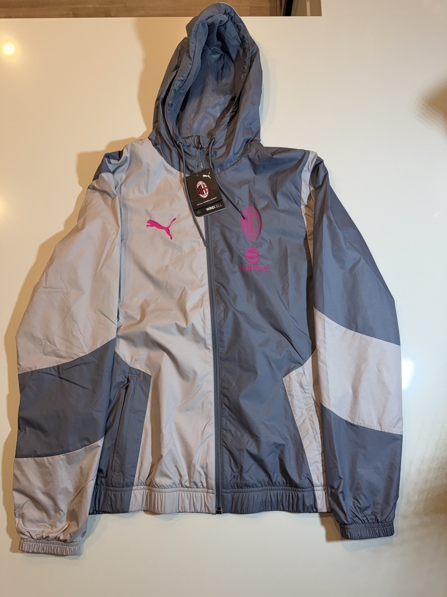 Puma AC Milan Windbreaker Jacket Grey Pink Mens Medium NWT | eBay